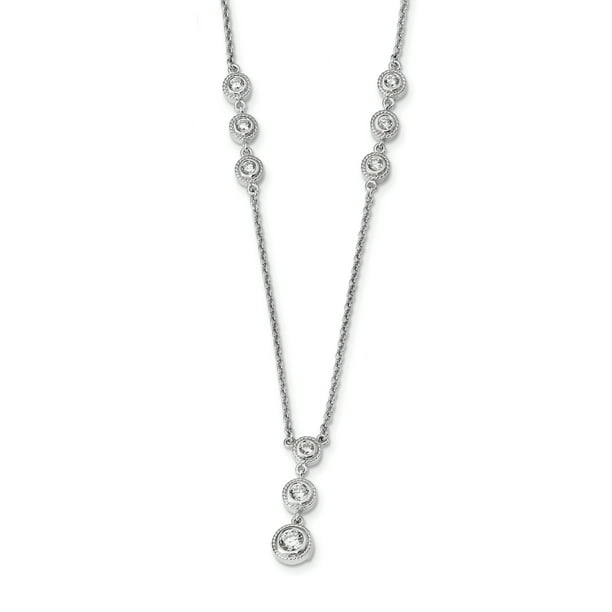 Triostar 925 Sterling Silver Simulated Diamond Studded Solitaire Pendant Necklace Jewelry Triostar 925 Sterling Silver Simulated Diamond Studded Solitaire Pendant Necklace Jewelry